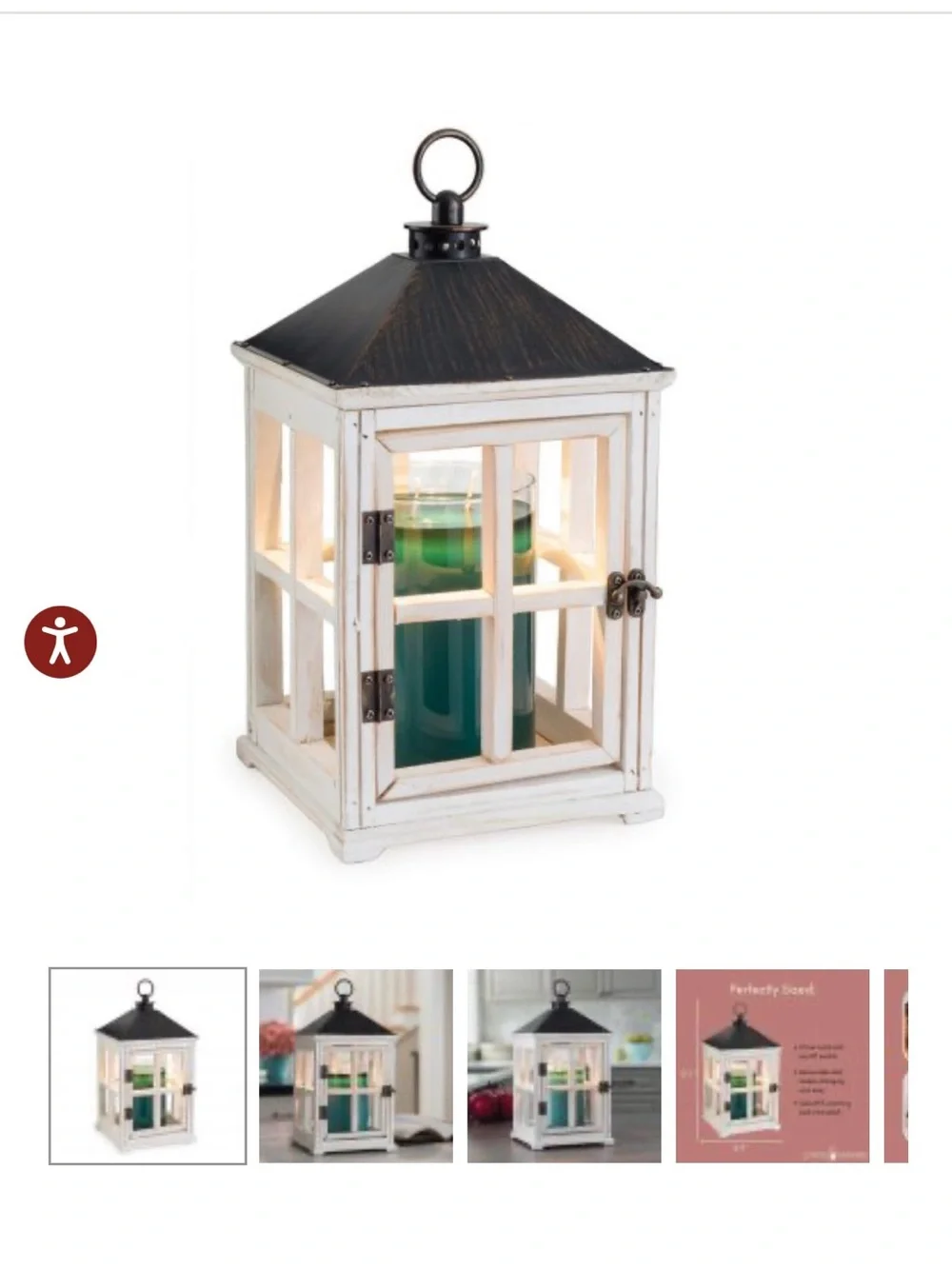 Weathered White Wooden Lantern (Candle Warmer)